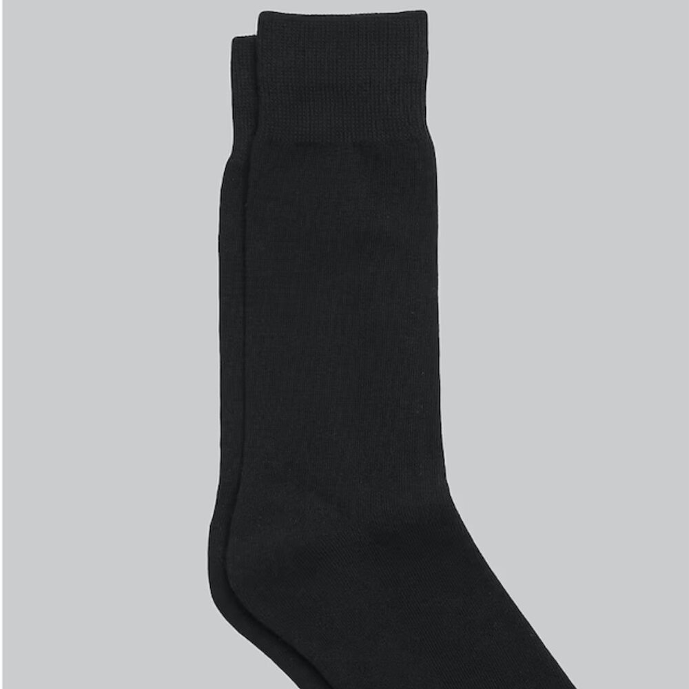 Jos. A. Bank Solid Black Socks - King Size | Comfortable Mid-Calf Men's Socks